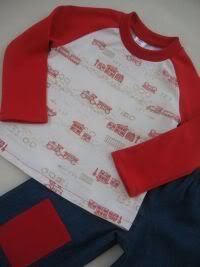 Vintage Train Raglan and Jeans, Size 3T