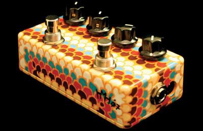 hand painted guitar pedals by HMH hannah haugberg