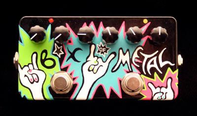 custom guitar pedals hand painted by HMH Hannah Haugberg