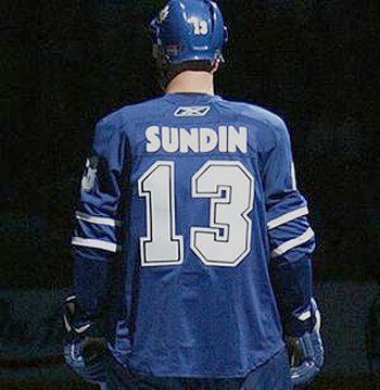 Custom 1991 Canada Mats Sundin #13 Team Sweden Hockey Jersey Sewn Name  Number