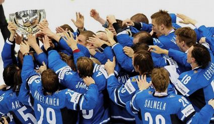 Finland trophy celebration