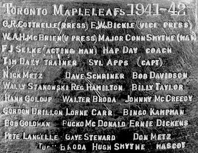 Maple Leafs 1942 engraving, Maple Leafs 1942 engraving