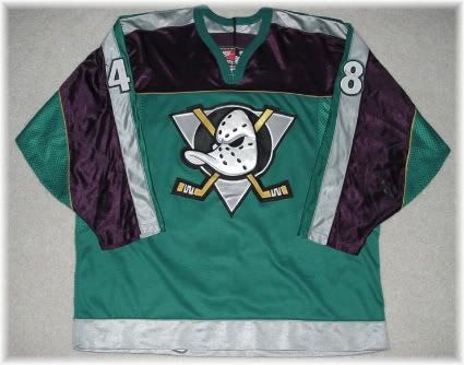 Third String Goalie: 1997-98 Mighty Ducks of Anaheim Teemu Selanne Jersey