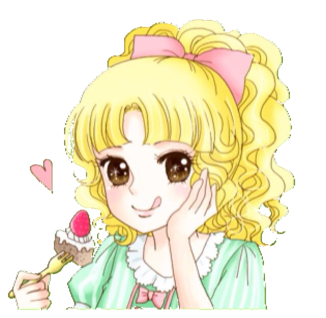 LINE Sticker (Anime Kawaii Girl Eating Cake Edition)