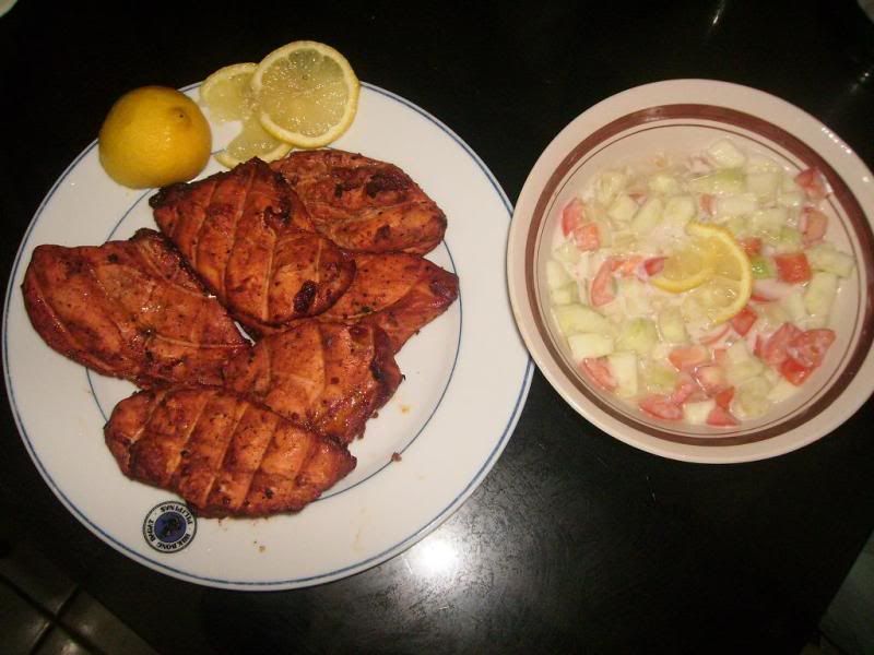 Indian-Spiced Grilled Chicken Breasts with Raita