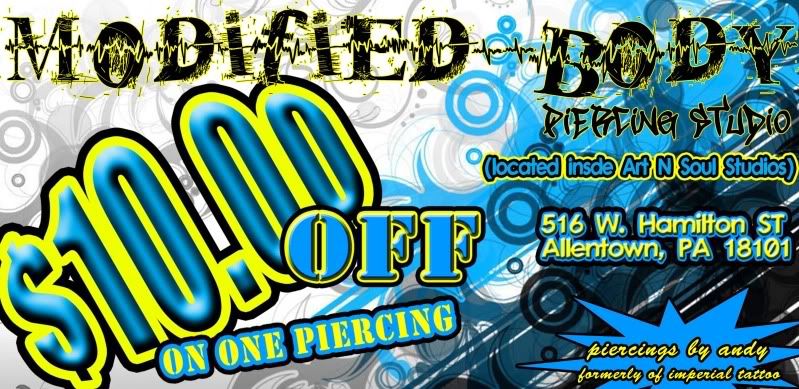  piercings and can do whatever basic and extreme piercing u request.