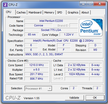 โปรแกรม CPU-z