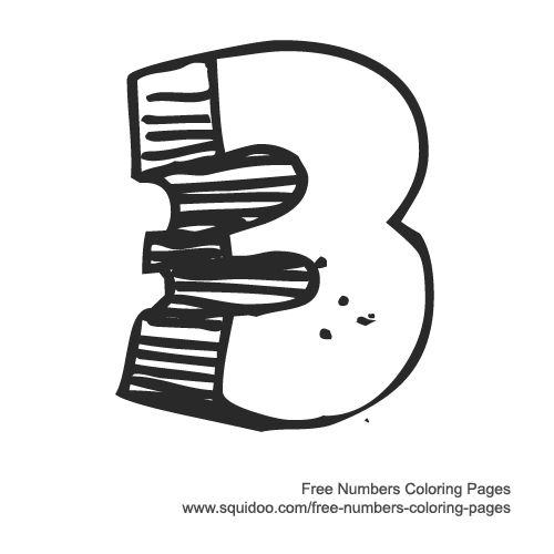 Number Coloring Page - Caveman 3