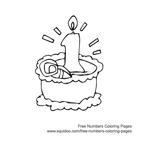 Birthday Cake Coloring Page - 1
