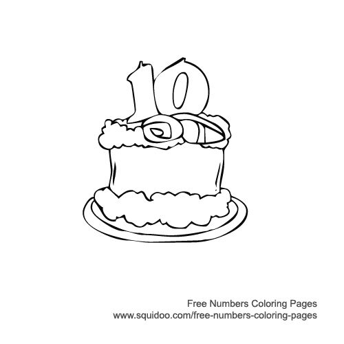 Birthday Cake Coloring Page - 10
