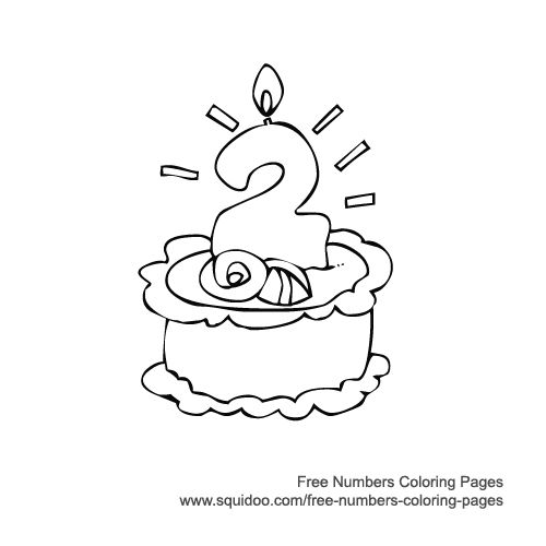 Birthday Cake Coloring Page - 2