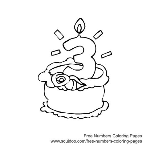 Birthday Cake Coloring Page - 3