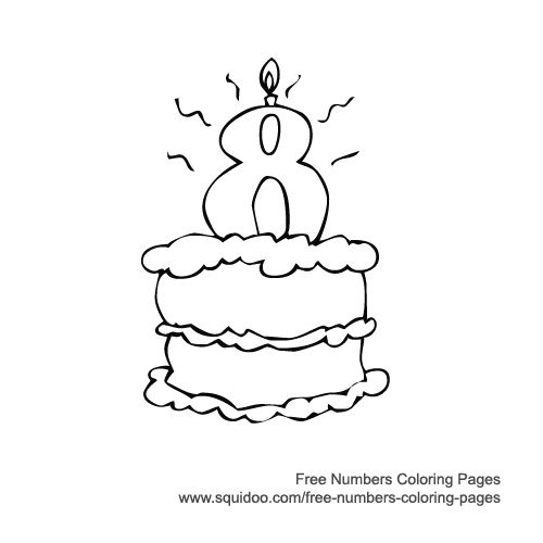 Birthday Cake Coloring Page - 8