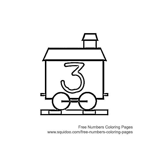 Train Number Coloring Page - 3