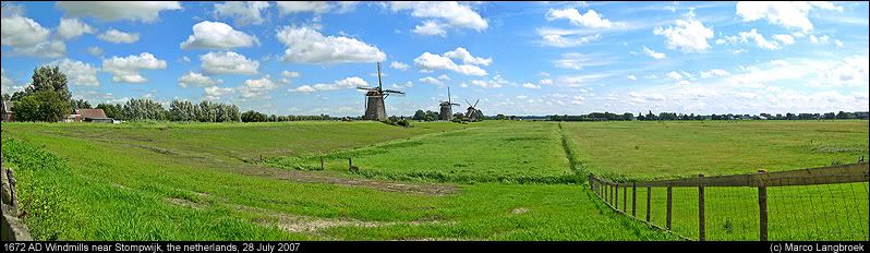 Polder landscape with windmills, Stompwijk
