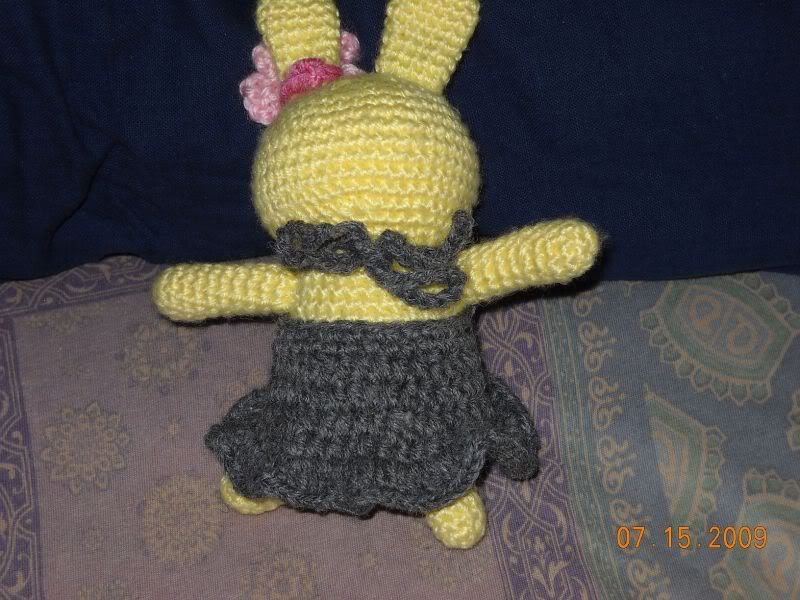 amigurumi,mr funky,dress,yellow,bunny,bunny in a dress