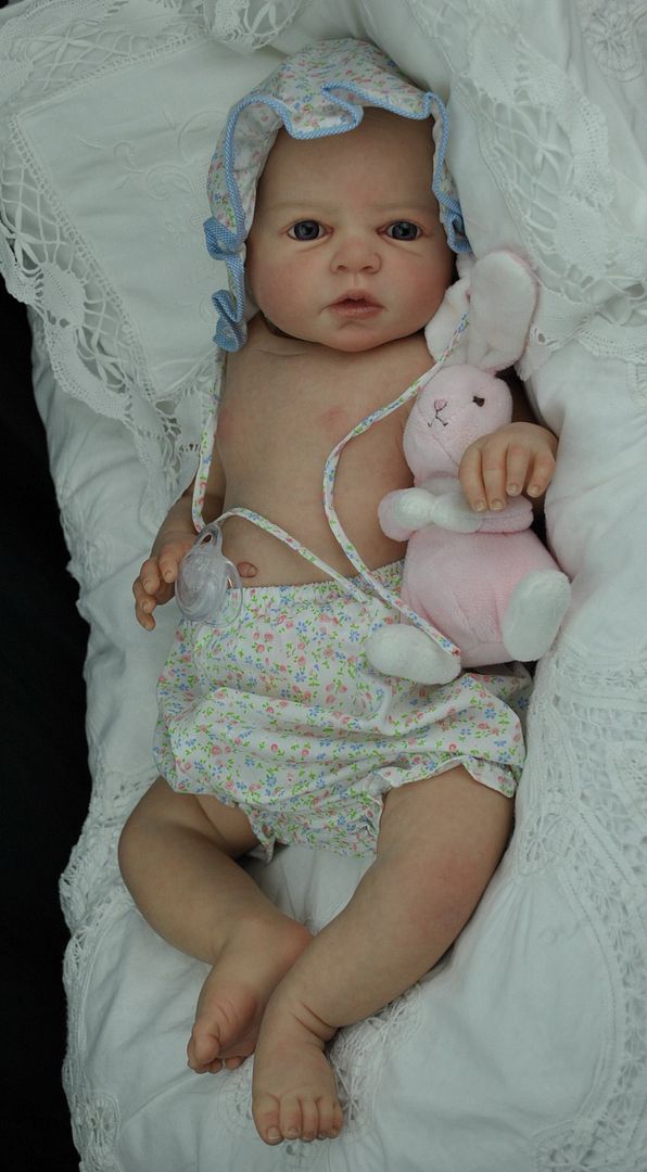 Bespoke Babies'Noah Awake' by Reva SchickReborn Baby GirlTummy Plate