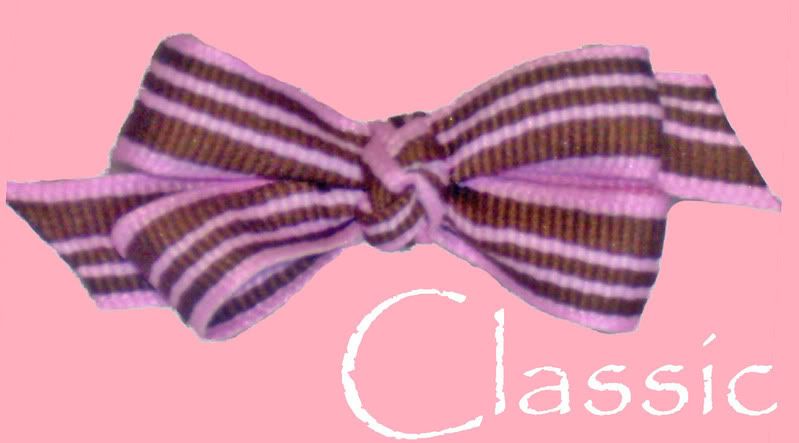 brown pink stripes bow