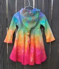 Rainbow Girls Hooded Twirly Circle Dress 1/2