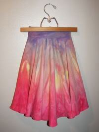 Sunset Hand~Dyed Girls Circle Skirt 5-7