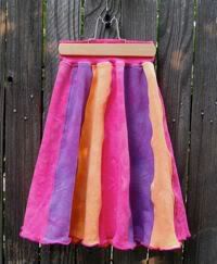 Sunset Hand~Dyed Girls Strip Skirt 4-6