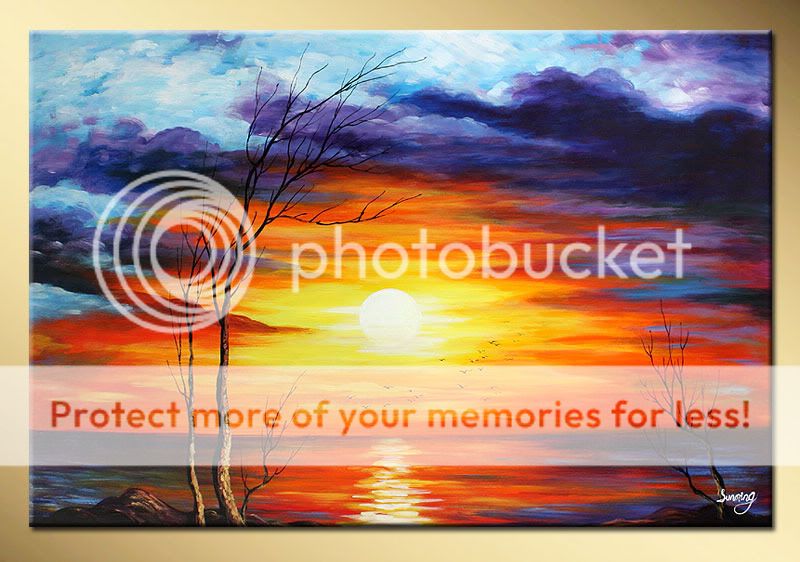 Sunming Winter Sunrise Hand Painted Landscape oil painting bestbid 