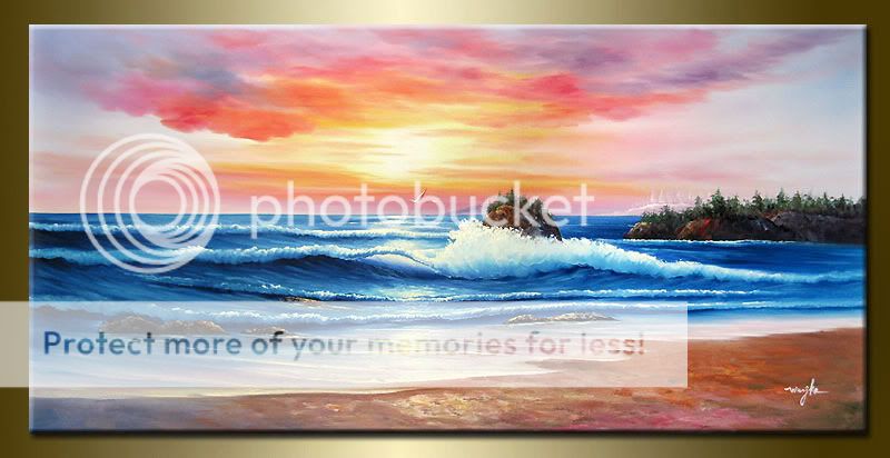 Wangke Western Seascape oil painting bestbid_shop F67  