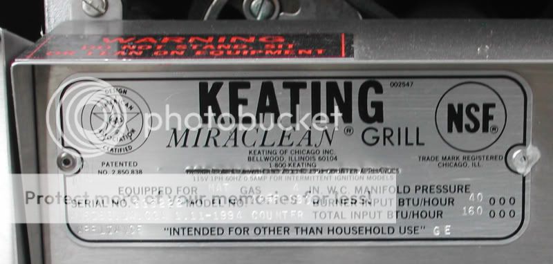 Keating Miraclean Commercial Restaurant Grill Griddle