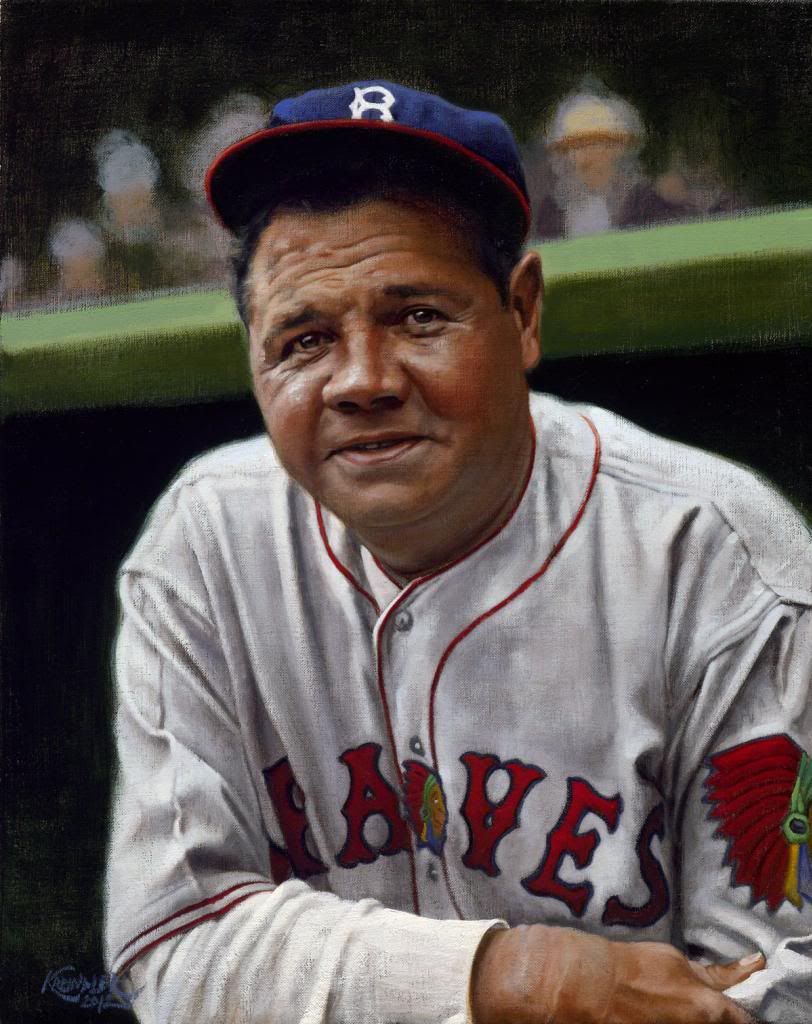 Babe Ruth, April 23, 1935, 16" x 20". 