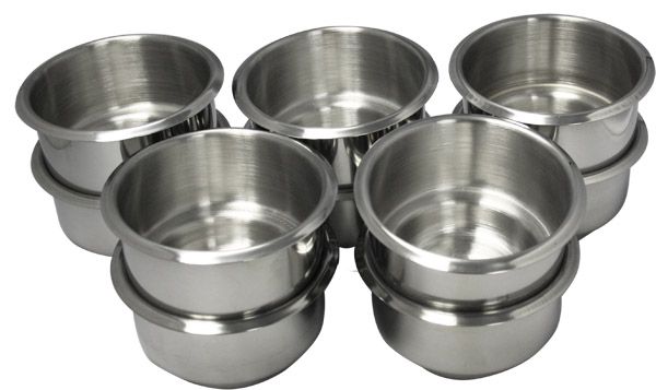 10pcs Stainless Steel Poker Table Cup Holder Dual Size