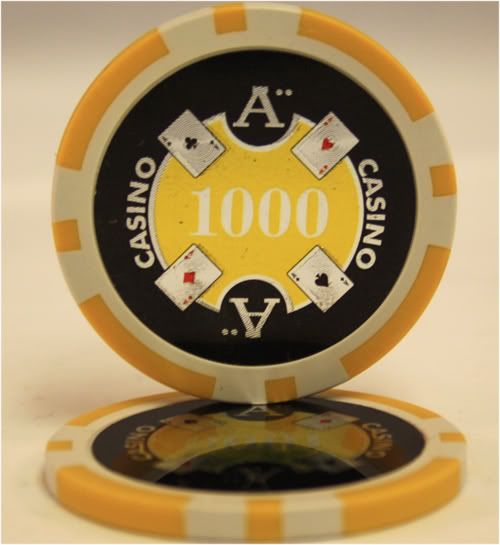 100pcs Las Vegas Laser Casino Clay Poker Chips $1000