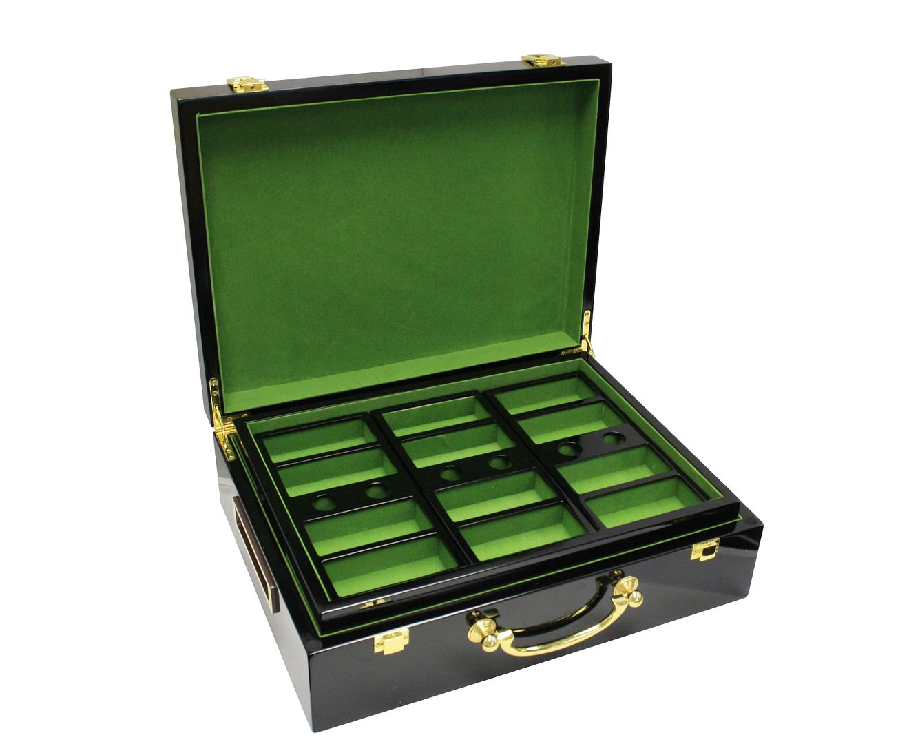 MRC 500pcs Ultimate Laser Poker Chips Set with High Gloss Wood Case 