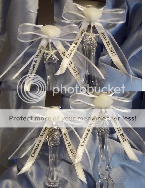 Beach Wedding PERSONALIZED Cake KNife & Server Ocean  