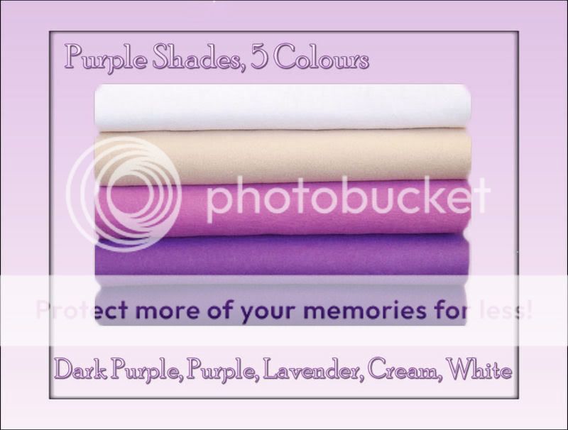 WOOL FELT Fabric Squares Purple Shades, 5 Colours  