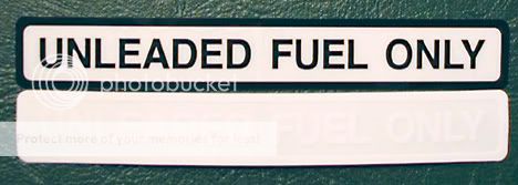 NLA Unleaded Fuel Only stickers for Sale!! The one that's peeling apart ...