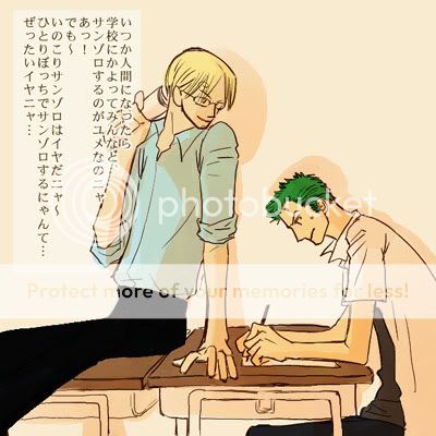 One Piece yaoi Sanji and Zoro desks Pictures, Images and Photos