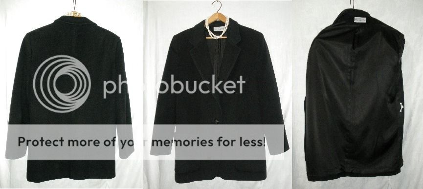 Black CASHMERE Jacket Blazer Womens 8 One Button Pockets from 